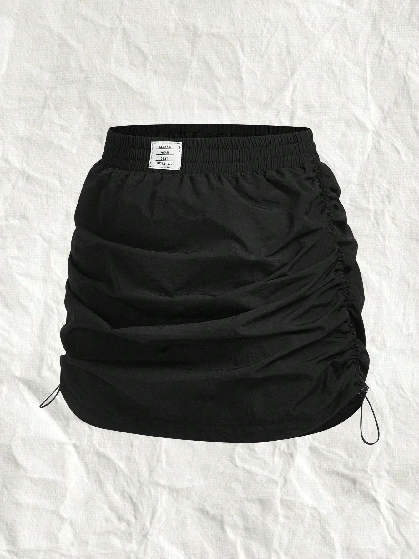 EZwear Black Woven Ladies' Pleated A-Line Skirt