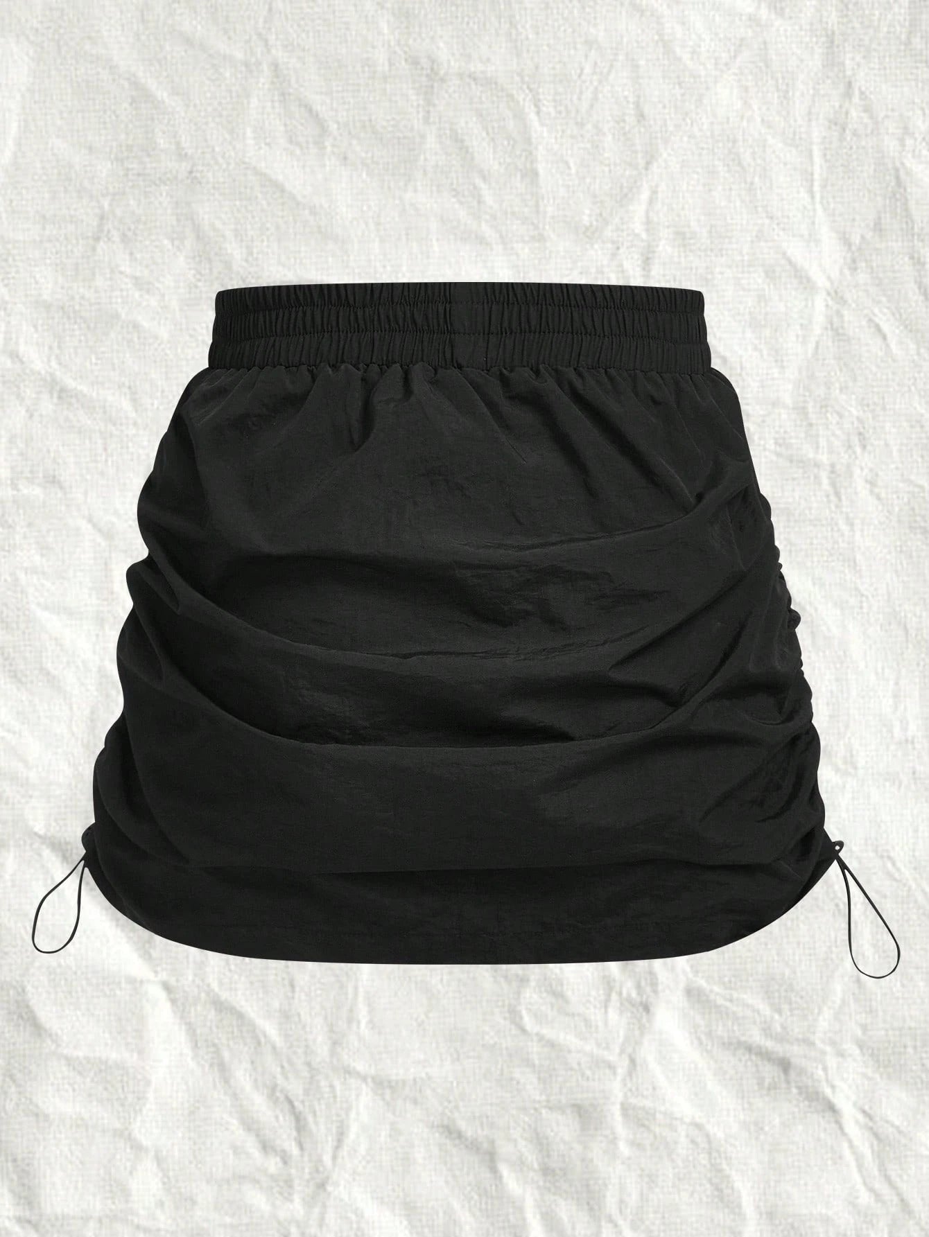 EZwear Black Woven Ladies' Pleated A-Line Skirt