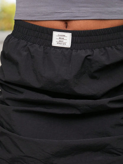 EZwear Black Woven Ladies' Pleated A-Line Skirt