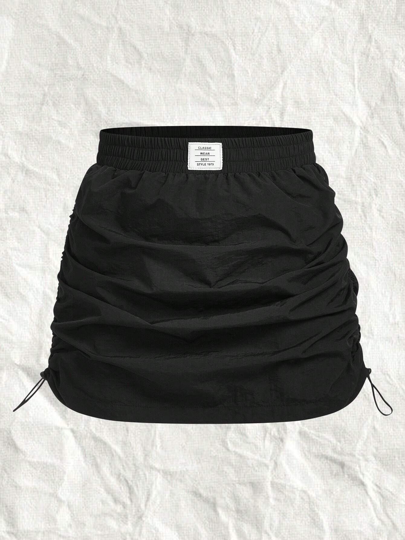 EZwear Black Woven Ladies' Pleated A-Line Skirt