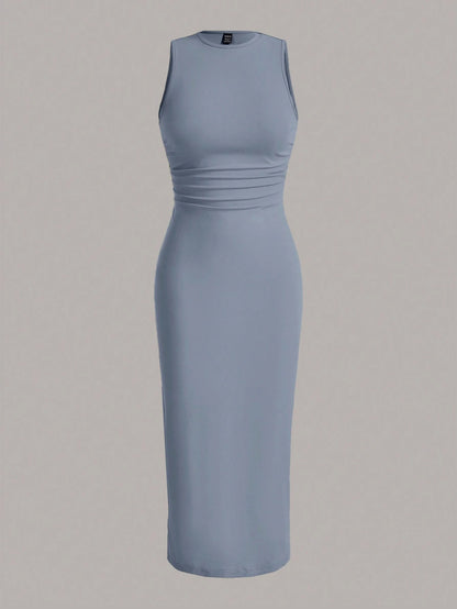 EZwear Solid Ribbed Knit Bodycon Dress,Summer Dresses For Women