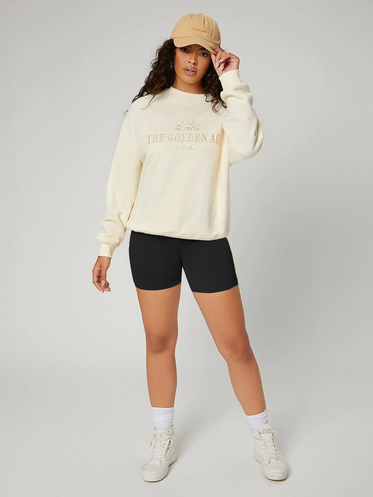 EZwear Summer Solid Blcak High Waist Sports Tight Biker Shorts