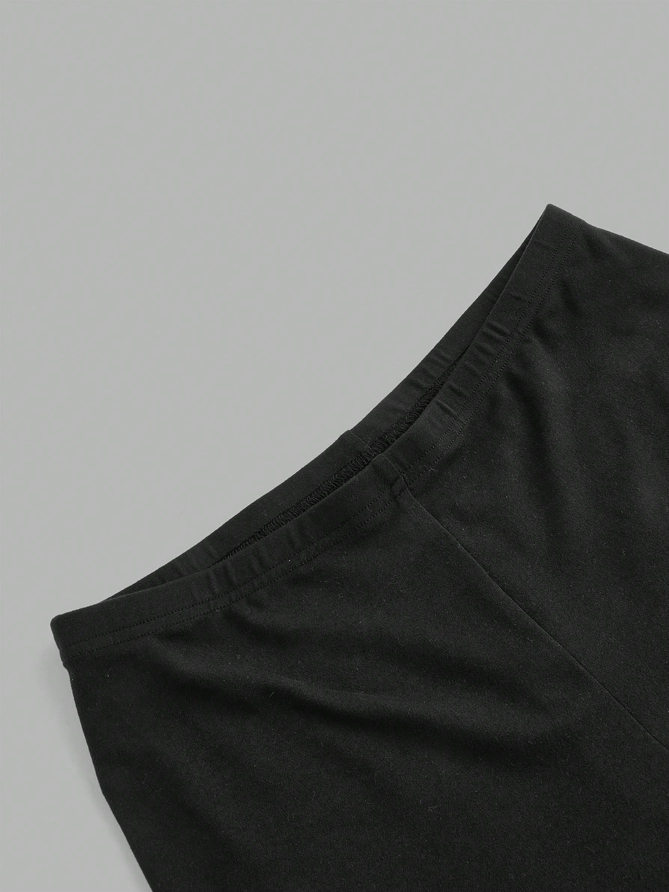 EZwear Women's Casual Athleisure Athletic Knitted Fabric Short Leggings, Two-Pack Black Solid Stretchy Bike Shorts For Everyday Comfort Gym Fitness Summer