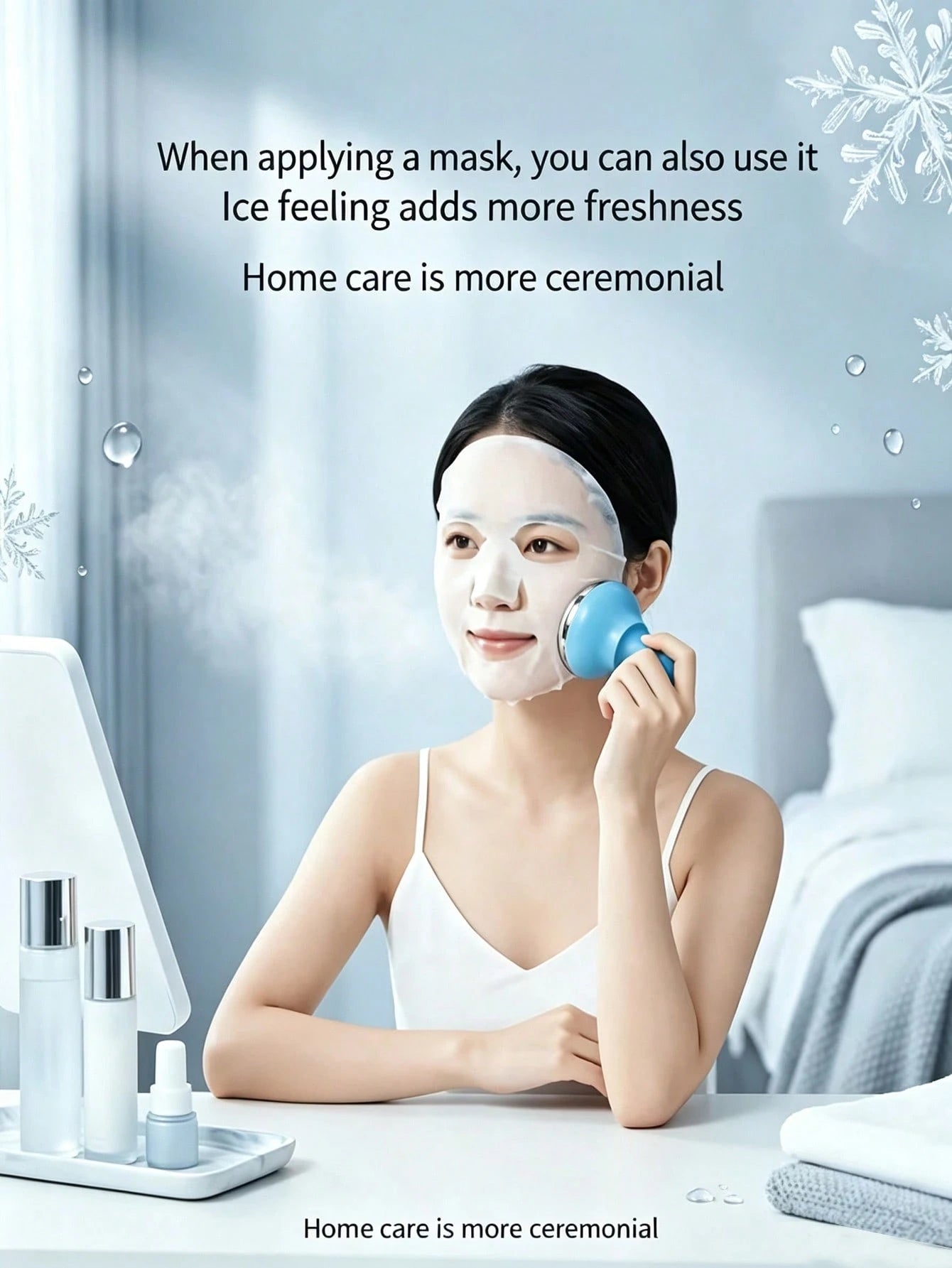 Facial Cold Compress Ice-Feel Massage Roller- Skin Firming Beauty Tool (Suitable For Face And Neck) This Silicone Ice-Feel Facial Massage Roller Is Specially Designed For Cold Compress Care, Helping