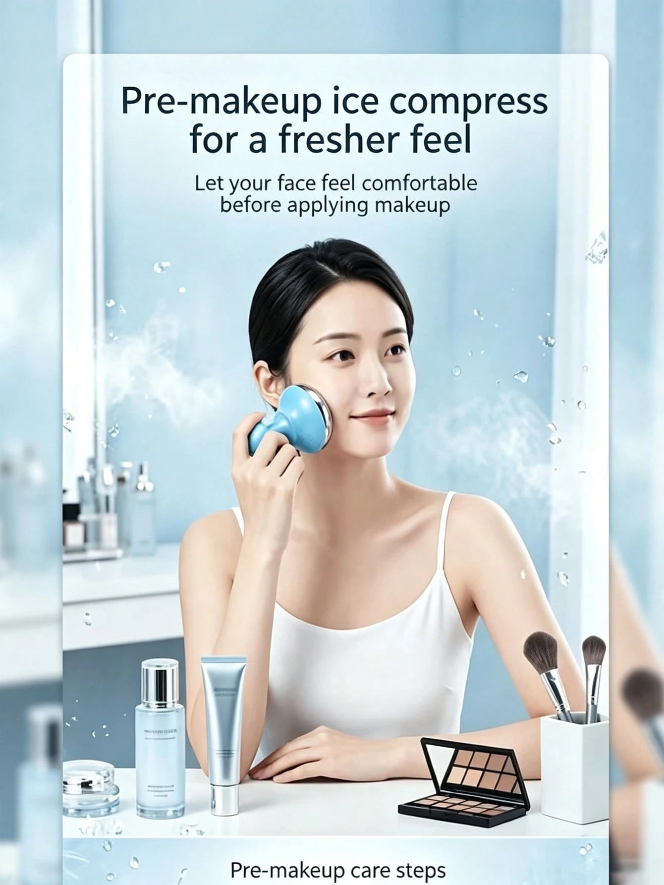 Facial Cold Compress Ice-Feel Massage Roller- Skin Firming Beauty Tool (Suitable For Face And Neck) This Silicone Ice-Feel Facial Massage Roller Is Specially Designed For Cold Compress Care, Helping