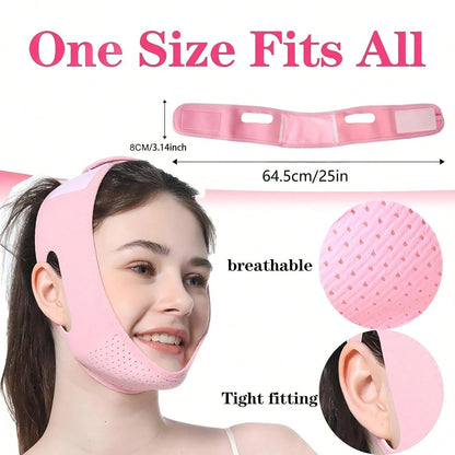 Facial Sleep Protection Product, Chin Exerciser, Chin Beauty Massager, High Breathability, Pink