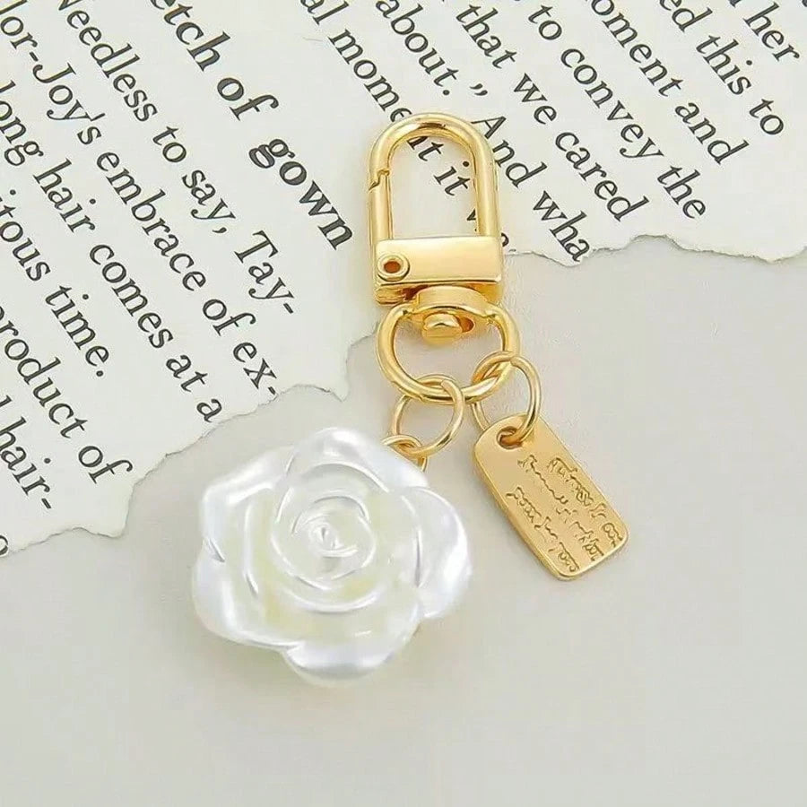 Fashionable Alloy Letter Label Faux Pearl Texture Hanging Decoration Bag Accessories Bridesmaid Gifts Summer Bows