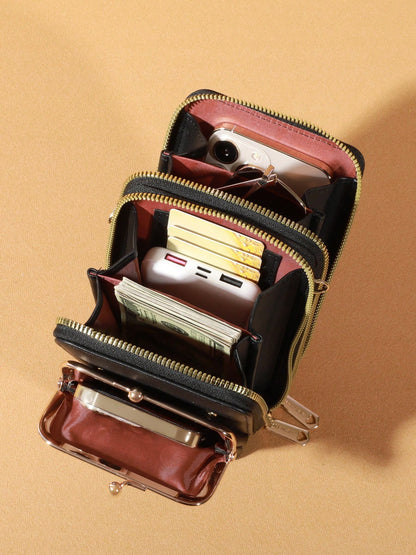 Fashionable And Elegant Mobile Wallet, Slim And Orderly- The Perfect Wallet For Women To Use On The Go, Which Can Hold Mobile Phones, Large Cash Cards, And Small Cosmetics