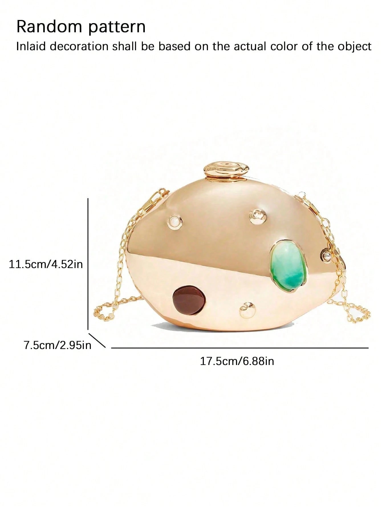 Fashionable Metal Hard Shell Handbag, Inlaid With Exquisite Gemstone Metal Chain Crossbody Bag, Niche Design Dinner Bag, Suitable Banquets Gatherings