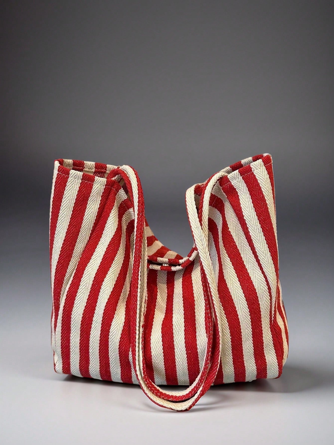 Fashionable Retro Striped Canvas Tote Bag, Large Capacity, Versatile Use, Ideal For Work, School Or Outdoor Activities