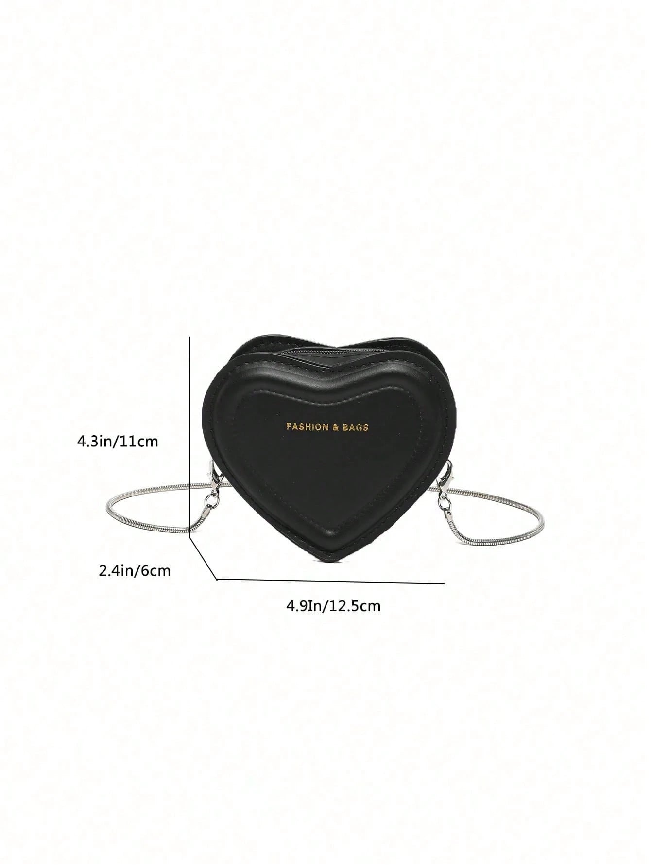 Fashionable Solid Color Ultra Small Heart-Shaped Women's Bag, PU Leather Chain Bag Slanted Body Coin Purse