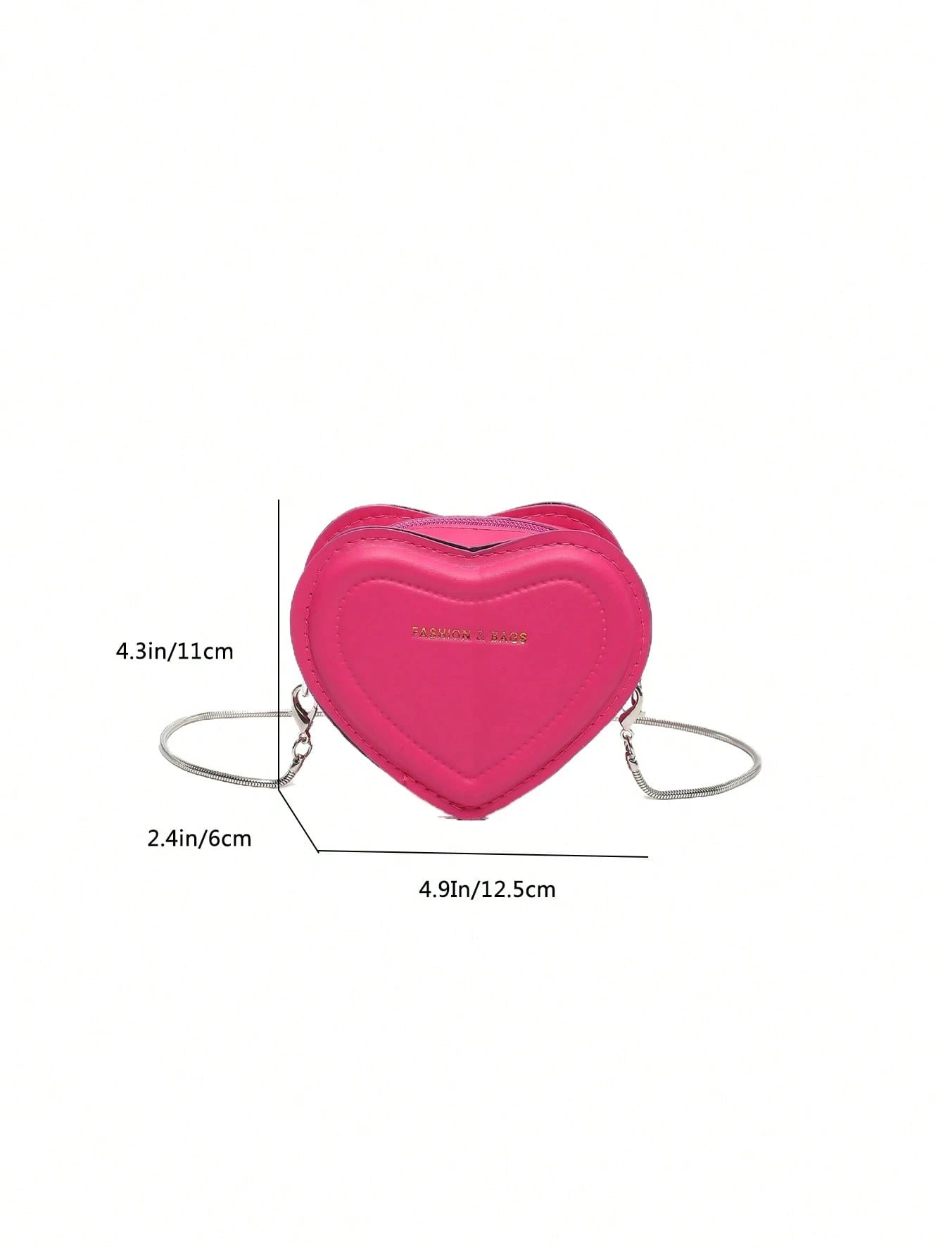 Fashionable Solid Color Ultra Small Heart-Shaped Women's Bag, PU Leather Chain Bag Slanted Body Coin Purse