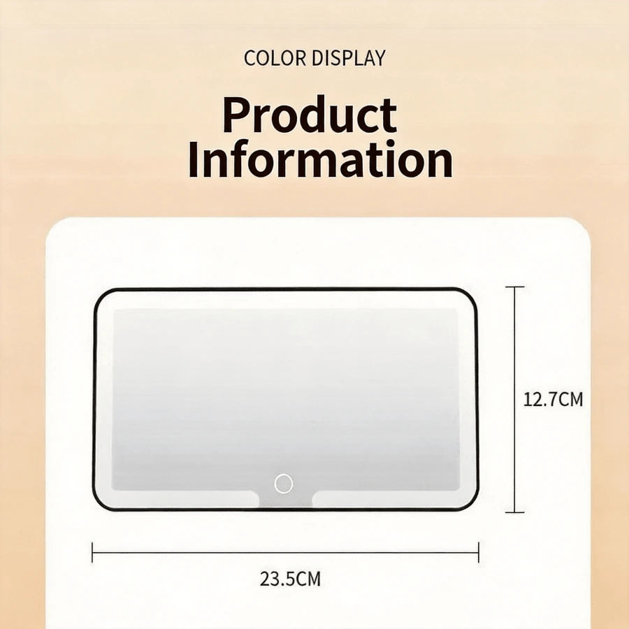 Fccemc Ultra Thin LED Car Makeup HD MirrorSunshade Makeup Hanging Mirror USB Charge SunVisor Dimmable Touchscreen Auto Interior VanityMirror For Women