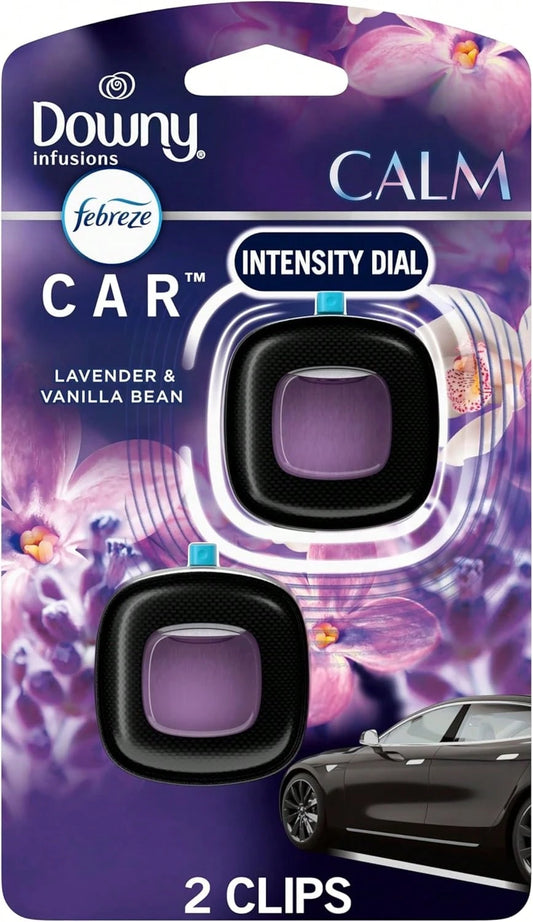 Febreze Car Vent Clip, Downy Calm Scent, 2 Count, 0.13 Oz Total