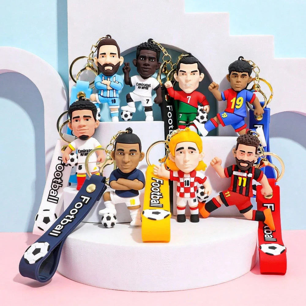 FIFA Multi-Style 3D Football Star Figurine Keychain Pendant, Soccer Match Player Image Hanging Ornament, Backpack And Handbag Accessory Charm, Match-Day Spectator Portable Accessory, Fan Gathering Col