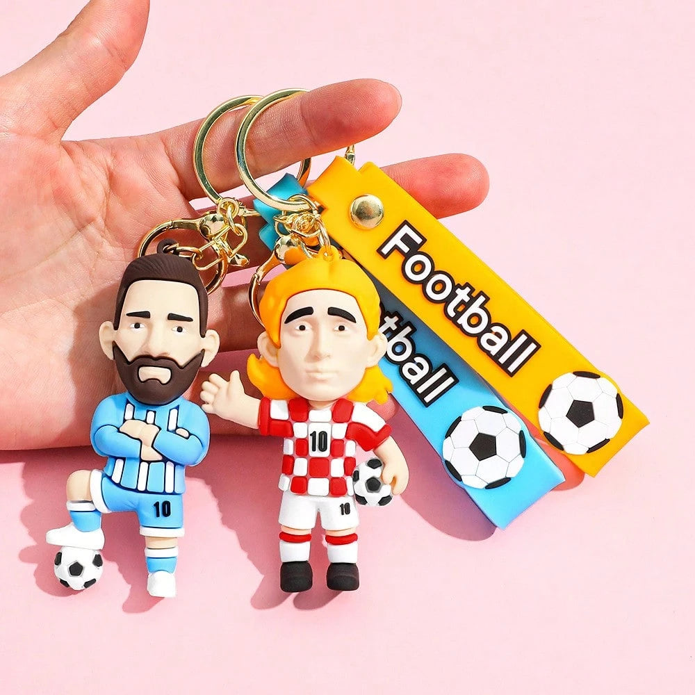 FIFA Multi-Style 3D Football Star Figurine Keychain Pendant, Soccer Match Player Image Hanging Ornament, Backpack And Handbag Accessory Charm, Match-Day Spectator Portable Accessory, Fan Gathering Col