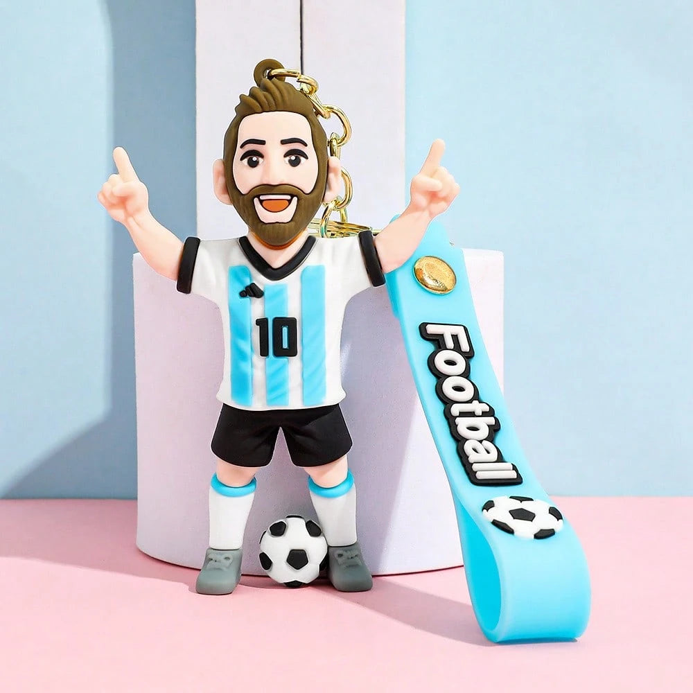 FIFA Multi-Style 3D Football Star Figurine Keychain Pendant, Soccer Match Player Image Hanging Ornament, Backpack And Handbag Accessory Charm, Match-Day Spectator Portable Accessory, Fan Gathering Col