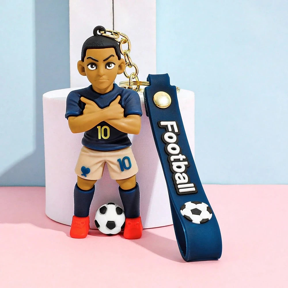 FIFA Multi-Style 3D Football Star Figurine Keychain Pendant, Soccer Match Player Image Hanging Ornament, Backpack And Handbag Accessory Charm, Match-Day Spectator Portable Accessory, Fan Gathering Col