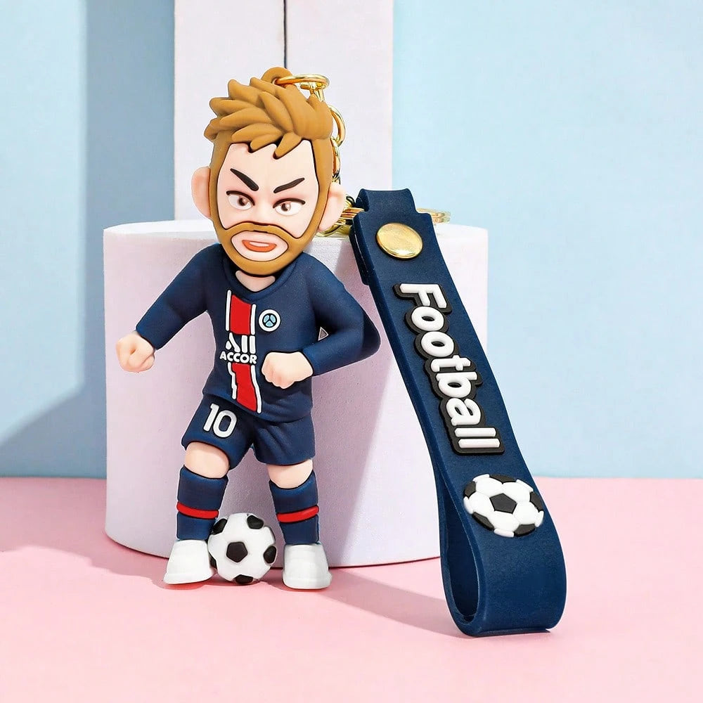 FIFA Multi-Style 3D Football Star Figurine Keychain Pendant, Soccer Match Player Image Hanging Ornament, Backpack And Handbag Accessory Charm, Match-Day Spectator Portable Accessory, Fan Gathering Col