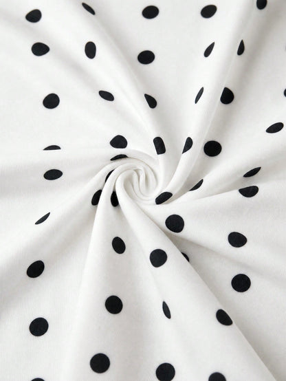 Firerie Elegant White With Black Polka Dots Stand Collar Sleeveless Ruched A-Line Maxi Dress, Perfect For Summer Brunch, Date Tea Party Wedding Guest Clothes