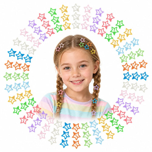 Five-Point Star Snap Hair Clip, Cute Summer BB Hair Clip, Girls Performance Styling Hair Accessory, Back To School Hair Accessory