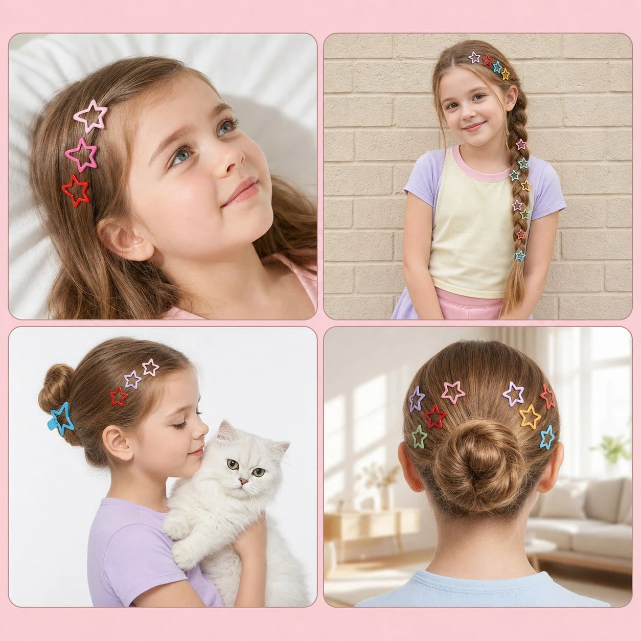 Five-Point Star Snap Hair Clip, Cute Summer BB Hair Clip, Girls Performance Styling Hair Accessory, Back To School Hair Accessory