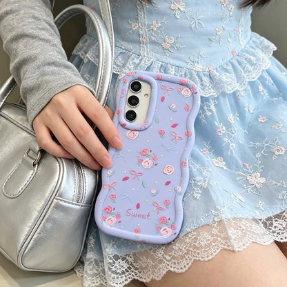 Flower 1pc Cartoon Floral Pattern Colorful Daisy Minimalist Elegant Phone Case, Macaron Color Full Coverage Shockproof Soft Silicone Wavy Design, Suitable For Android/ Phones