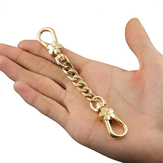 Flower Bag Strap Extender Chain, Rotatable Flower Clasps For DIY Bag Charms Women's Keychain