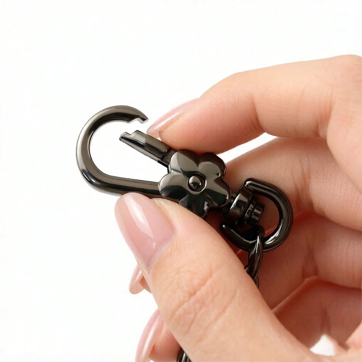 Flower Bag Strap Extender Chain, Rotatable Flower Clasps For DIY Bag Charms Women's Keychain