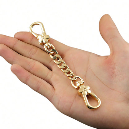 Flower Bag Strap Extender Chain, Rotatable Flower Clasps For DIY Bag Charms Women's Keychain
