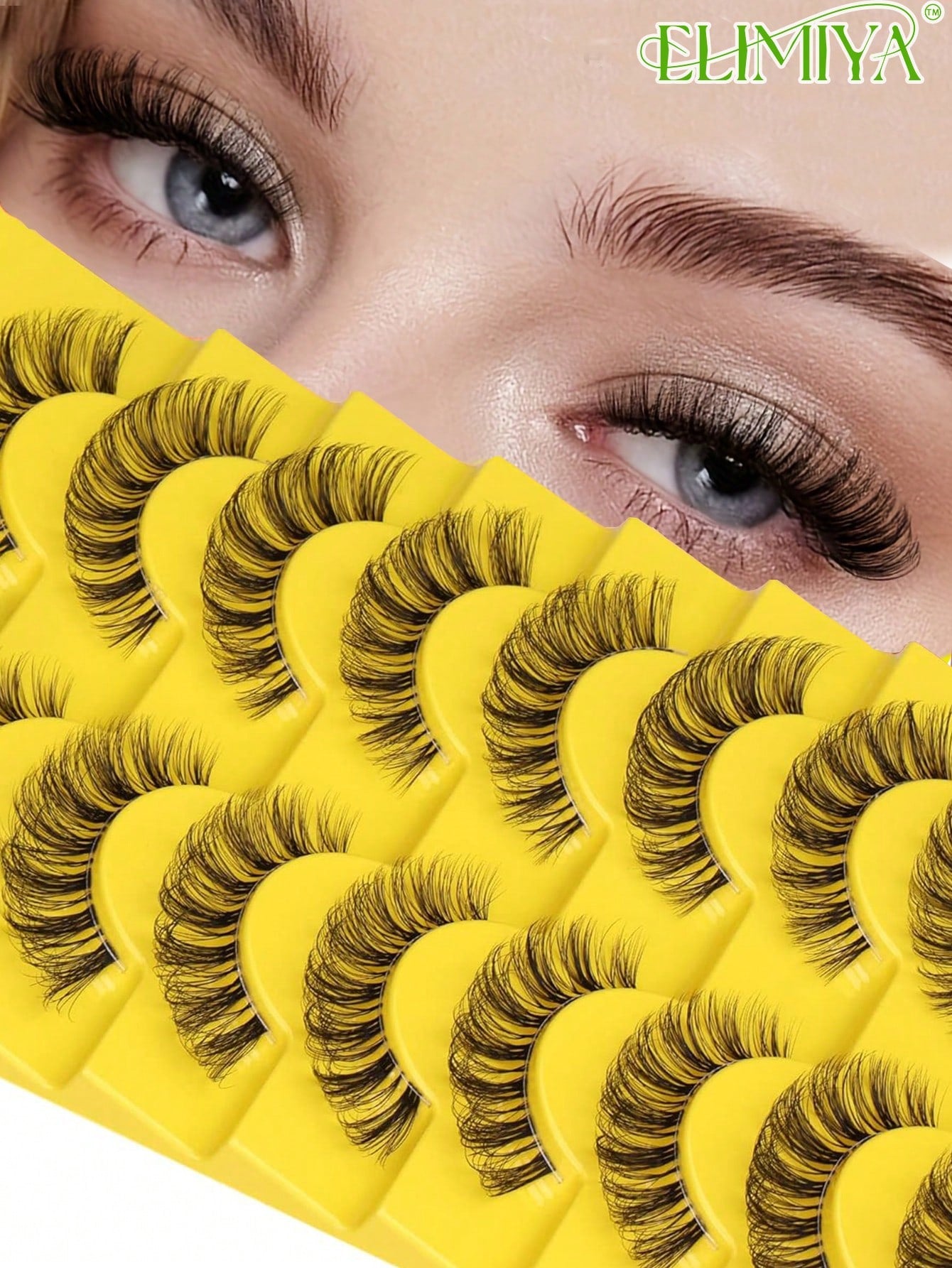 Fluffy Eyelashes Wispy Volume Cat Eye Lashes False Eyelashes Wispy Faux Mink Lashes Fluffy Fake Eyelashes Natural Look 9 Pairs Pack For Every Occations
