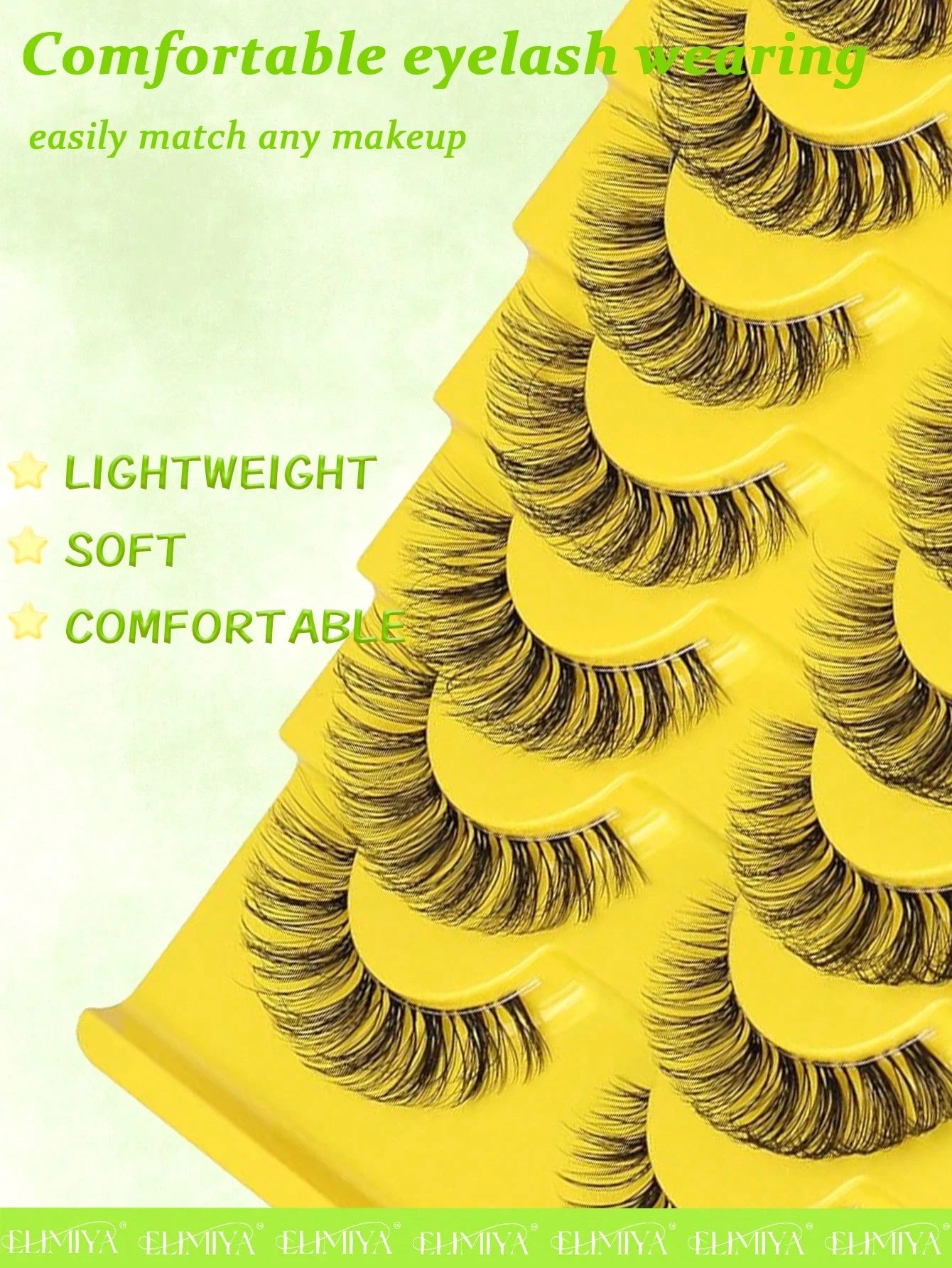 Fluffy Eyelashes Wispy Volume Cat Eye Lashes False Eyelashes Wispy Faux Mink Lashes Fluffy Fake Eyelashes Natural Look 9 Pairs Pack For Every Occations