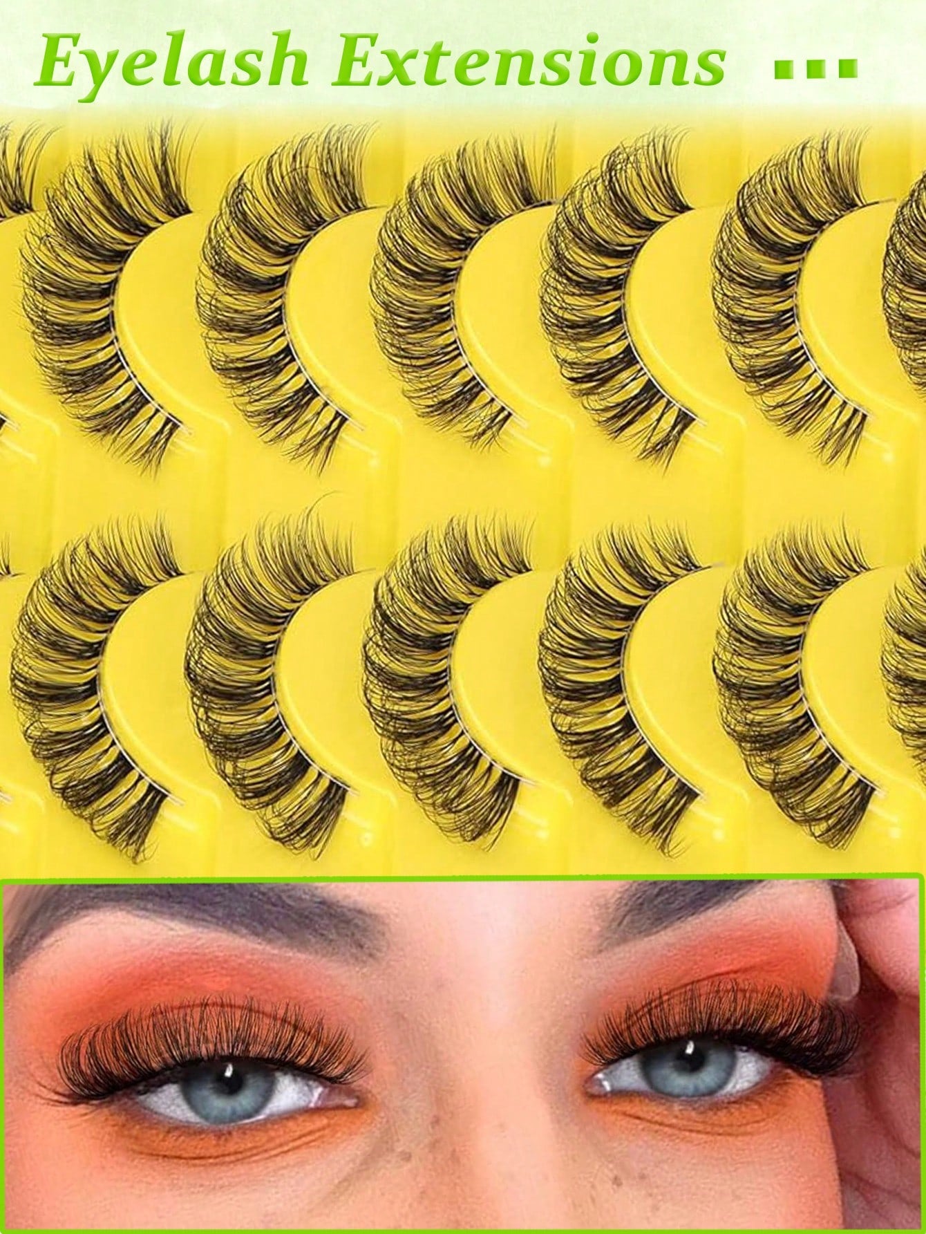 Fluffy Eyelashes Wispy Volume Cat Eye Lashes False Eyelashes Wispy Faux Mink Lashes Fluffy Fake Eyelashes Natural Look 9 Pairs Pack For Every Occations