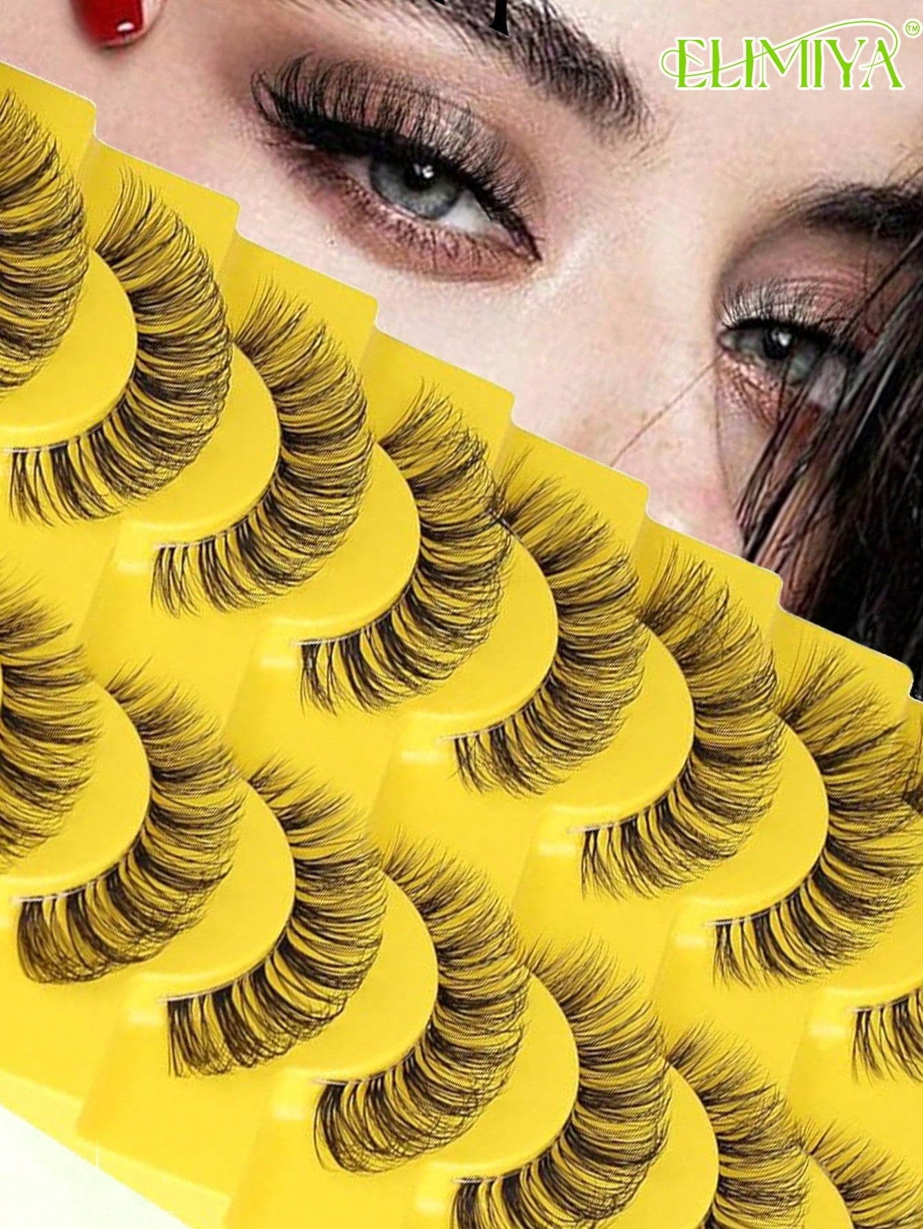 Fluffy Eyelashes Wispy Volume Cat Eye Lashes False Eyelashes Wispy Faux Mink Lashes Fluffy Fake Eyelashes Natural Look 9 Pairs Pack For Every Occations