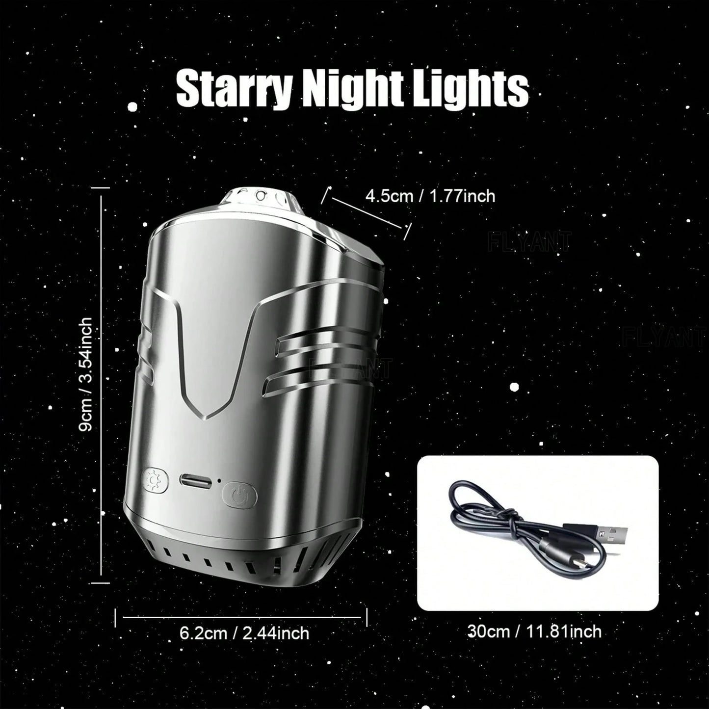 FLYANT 2 In 1 Car Aroma Star Lamp With Car Air Diffuser, Dynamic Light Show With Star Top Mode, 6 Scents Ceiling Ambient Light, Auto On/Off Car Star Projector, Car Interior Accessories, Suitable For M