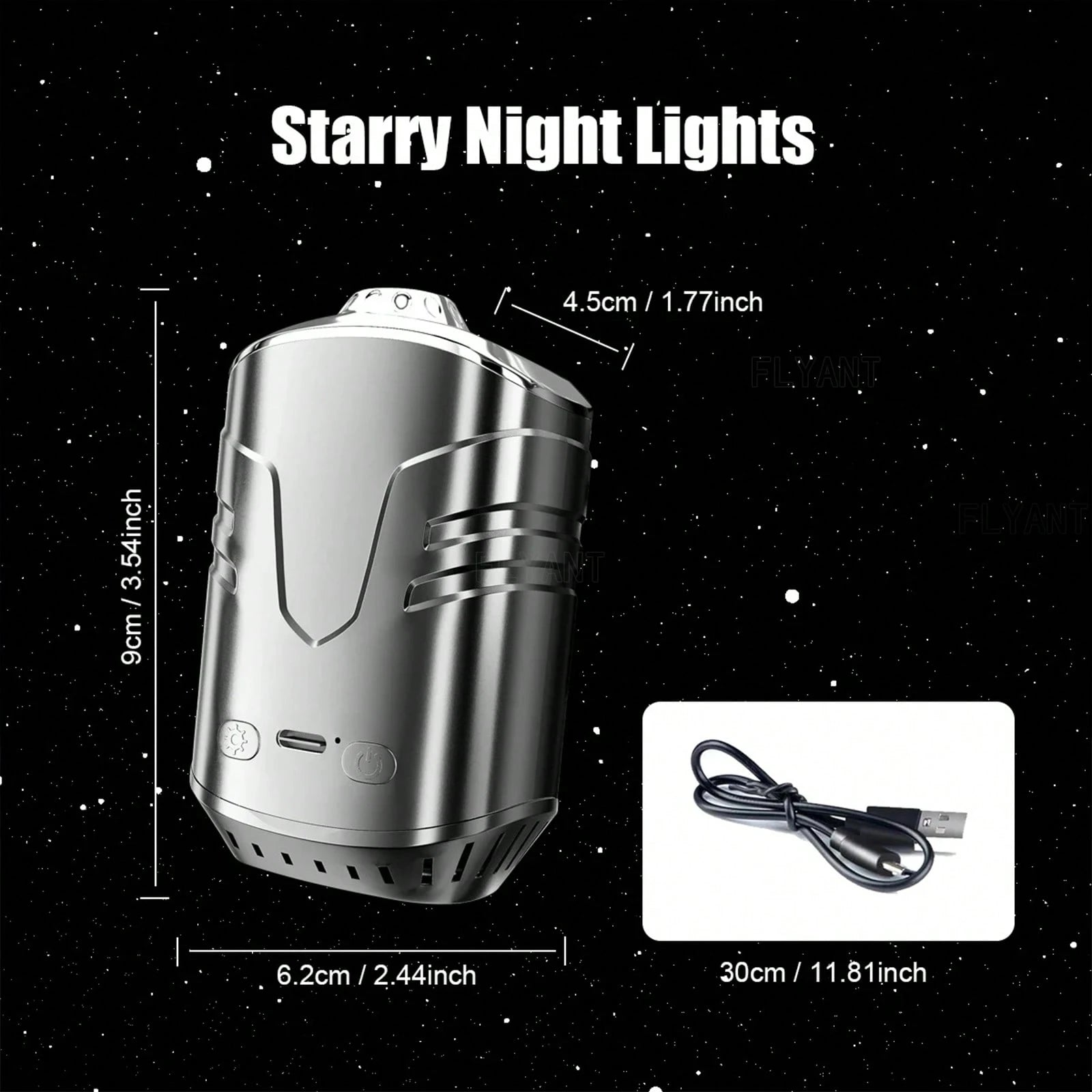 FLYANT 2 In 1 Car Aroma Star Lamp With Car Air Diffuser, Dynamic Light Show With Star Top Mode, 6 Scents Ceiling Ambient Light, Auto On/Off Car Star Projector, Car Interior Accessories, Suitable For M