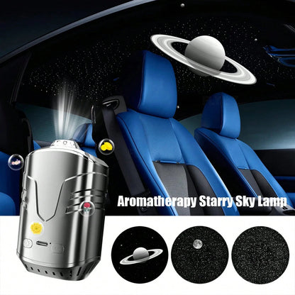 FLYANT 2 In 1 Car Aroma Star Lamp With Car Air Diffuser, Dynamic Light Show With Star Top Mode, 6 Scents Ceiling Ambient Light, Auto On/Off Car Star Projector, Car Interior Accessories, Suitable For M