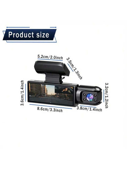 FLYANT Driving Recorder With 1080 High-Definition Front And Rear, 4.4-Inch IPS Screen For Loop Recording, Dual Driving Recorder With 32GB SD Card, Super Night Vision, 24-Hour Parking Monitoring, Super