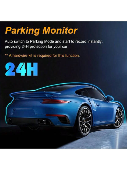 FLYANT Driving Recorder With 1080 High-Definition Front And Rear, 4.4-Inch IPS Screen For Loop Recording, Dual Driving Recorder With 32GB SD Card, Super Night Vision, 24-Hour Parking Monitoring, Super