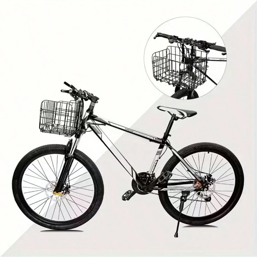 Foldable Bike Basket With Large Capacity, Adjustable Front Rear Hanging Storage Basket For Bicycle, Christmas Valentine Gift For Cyclists-33.5*20*23cm