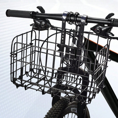 Foldable Bike Basket With Large Capacity, Adjustable Front Rear Hanging Storage Basket For Bicycle, Christmas Valentine Gift For Cyclists-33.5*20*23cm