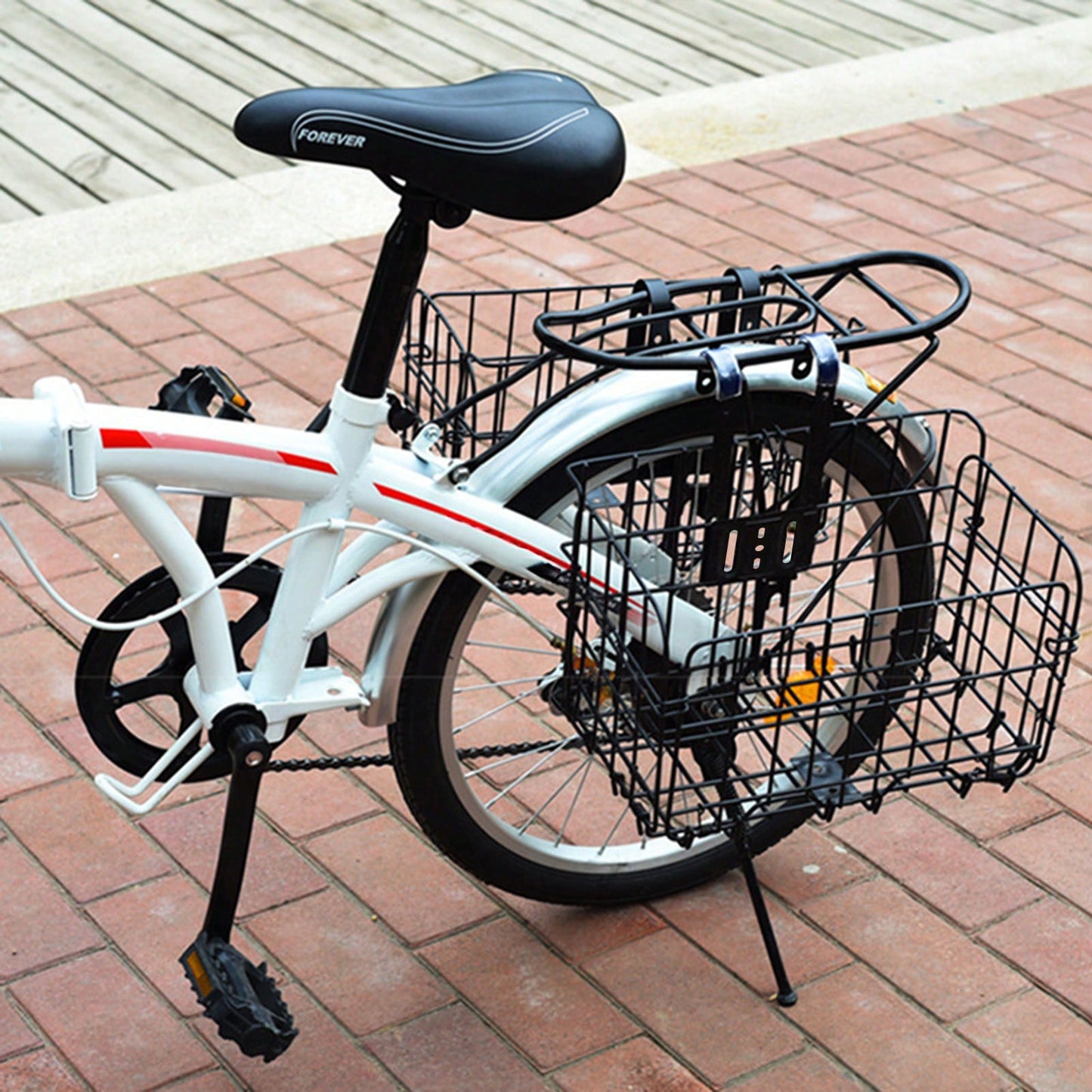 Foldable Bike Basket With Large Capacity, Adjustable Front Rear Hanging Storage Basket For Bicycle, Christmas Valentine Gift For Cyclists-33.5*20*23cm