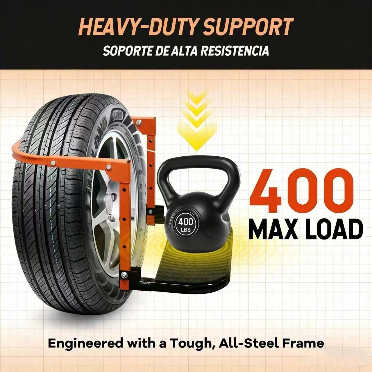Foldable Tire Step With Anti-Slip Feature- A Key Component For Maintaining Trucks, SUVs, And Trailers- Height Adjustable And Capable Of Supporting Up To 400 Pounds- Portable And Foldable Design, Tire