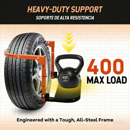 Foldable Tire Step With Anti-Slip Feature- A Key Component For Maintaining Trucks, SUVs, And Trailers- Height Adjustable And Capable Of Supporting Up To 400 Pounds- Portable And Foldable Design, Tire