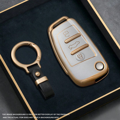 For Audi Q5 A6 S6 A7 C6 R8 A1 A3 Q3 A4 A5 B6 B7 B8 8P 8V 8L TT RS Sline Auto Keyless Protector TPU Car Key Case Cover Shell Fob