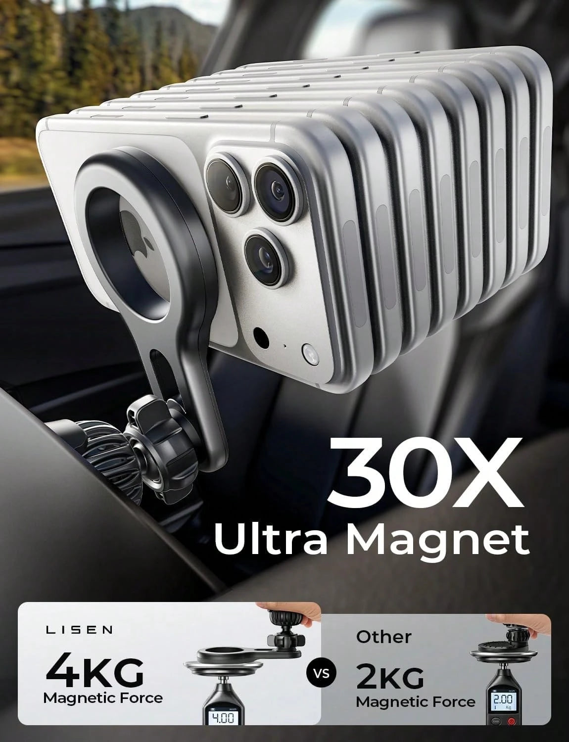 For MagSafe Car Mount, 2026 Magnetic Phone Holders For Car Air Vent Phone Mount [Ultra-Magnetic] Hands Free Cell Phone Holder Strong Clip Car Accessories For Men Women Fit 17 16 15 14 Pro