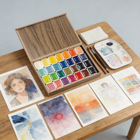 For Professional Artistic Use, 28-Color Solid Paint Set With Wooden Box, Smooth, Easy To Color, Portable. Ideal As Artistic Holiday Gifts Great For Painting, Thangka Graffiti, Handcrafts And Daily DIY