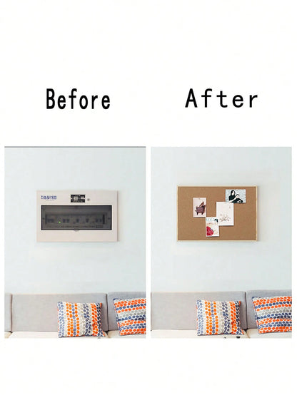 Framed Cork Board, Oak Wood Frame, Decorative Hanging Bulletin Board, Suitable For Office And Home Decor, Can Be Used As Family/School Message Board Or Vision Board (Random Pin Colors), School Supplie
