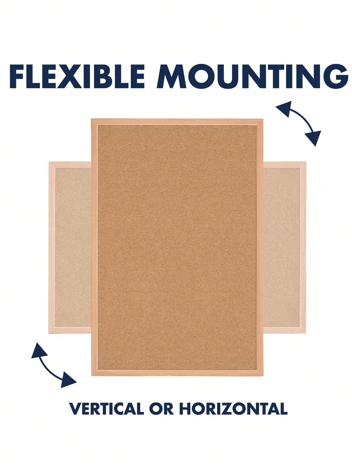 Framed Cork Board, Oak Wood Frame, Decorative Hanging Bulletin Board, Suitable For Office And Home Decor, Can Be Used As Family/School Message Board Or Vision Board (Random Pin Colors), School Supplie
