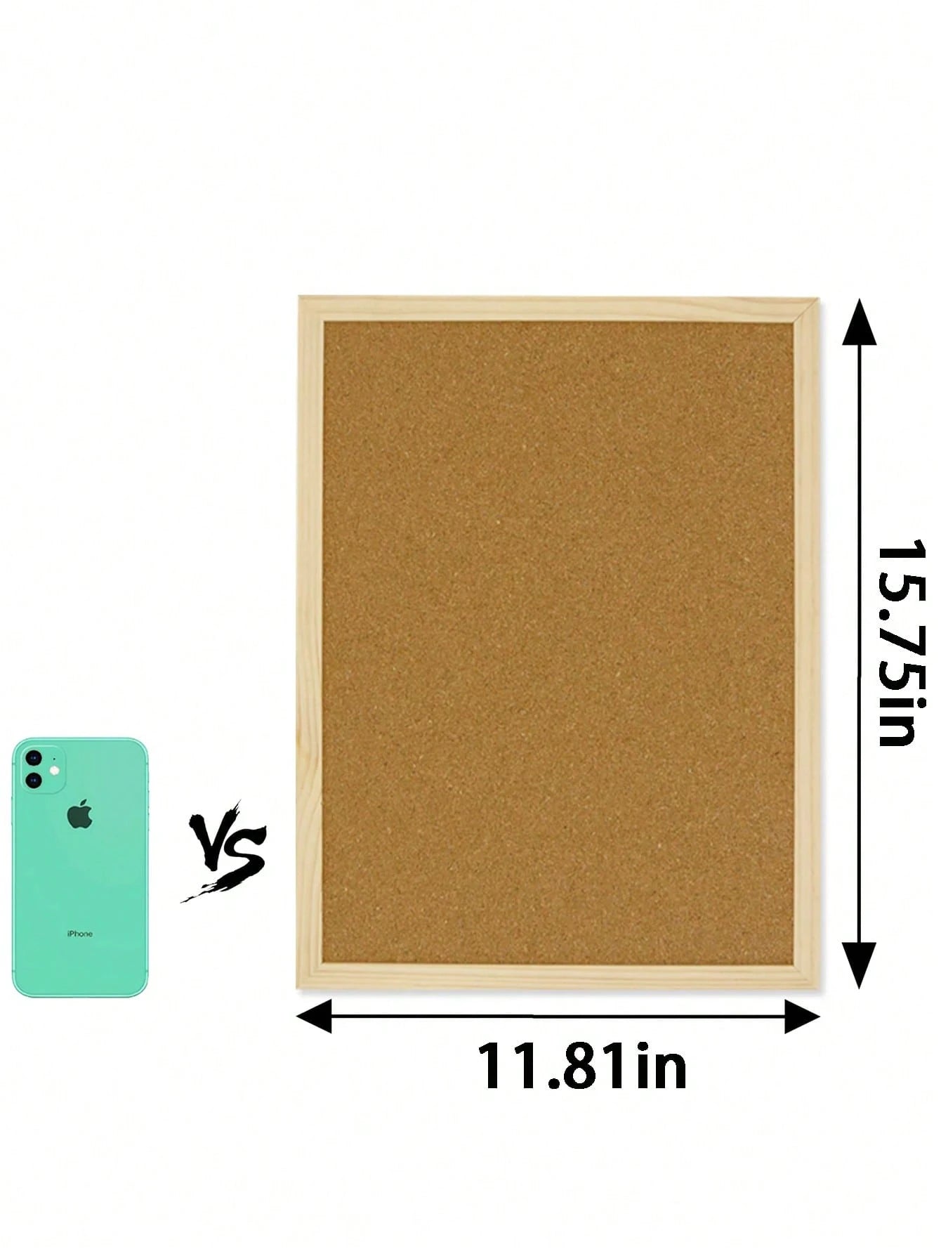 Framed Cork Board, Oak Wood Frame, Decorative Hanging Bulletin Board, Suitable For Office And Home Decor, Can Be Used As Family/School Message Board Or Vision Board (Random Pin Colors), School Supplie